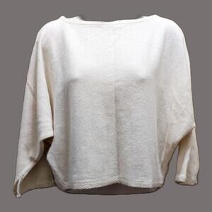Vintage 1980s Vogue Alley Angora & Wool Dolman Sleeve Sweater with Beaded trim.